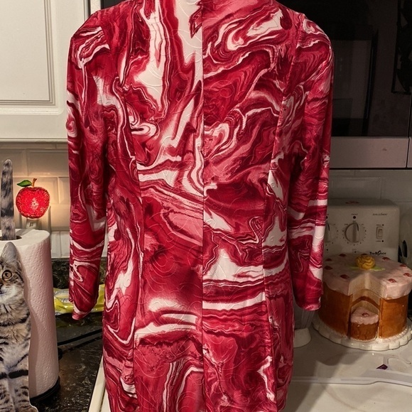 B womens Sami & Jo casual stretch bright pink 3/4 sleeve regular size top L - Picture 2 of 4